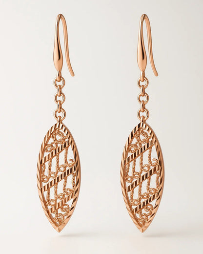 Elegant 925 Sterling Silver Rose Gold Plated Drop Earrings for Women
