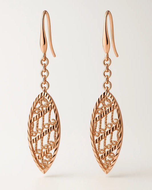 Elegant 925 Sterling Silver Rose Gold Plated Drop Earrings for Women