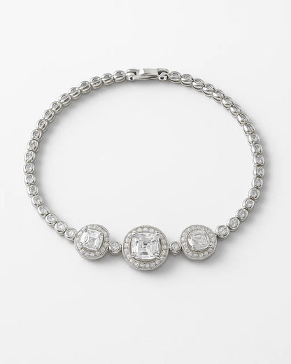 Halo Cushion Cut Tennis Bracelet for Women
