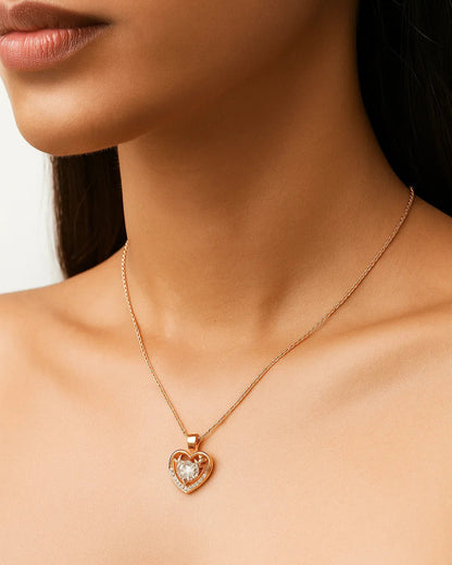 Rose gold heart pendant necklace​