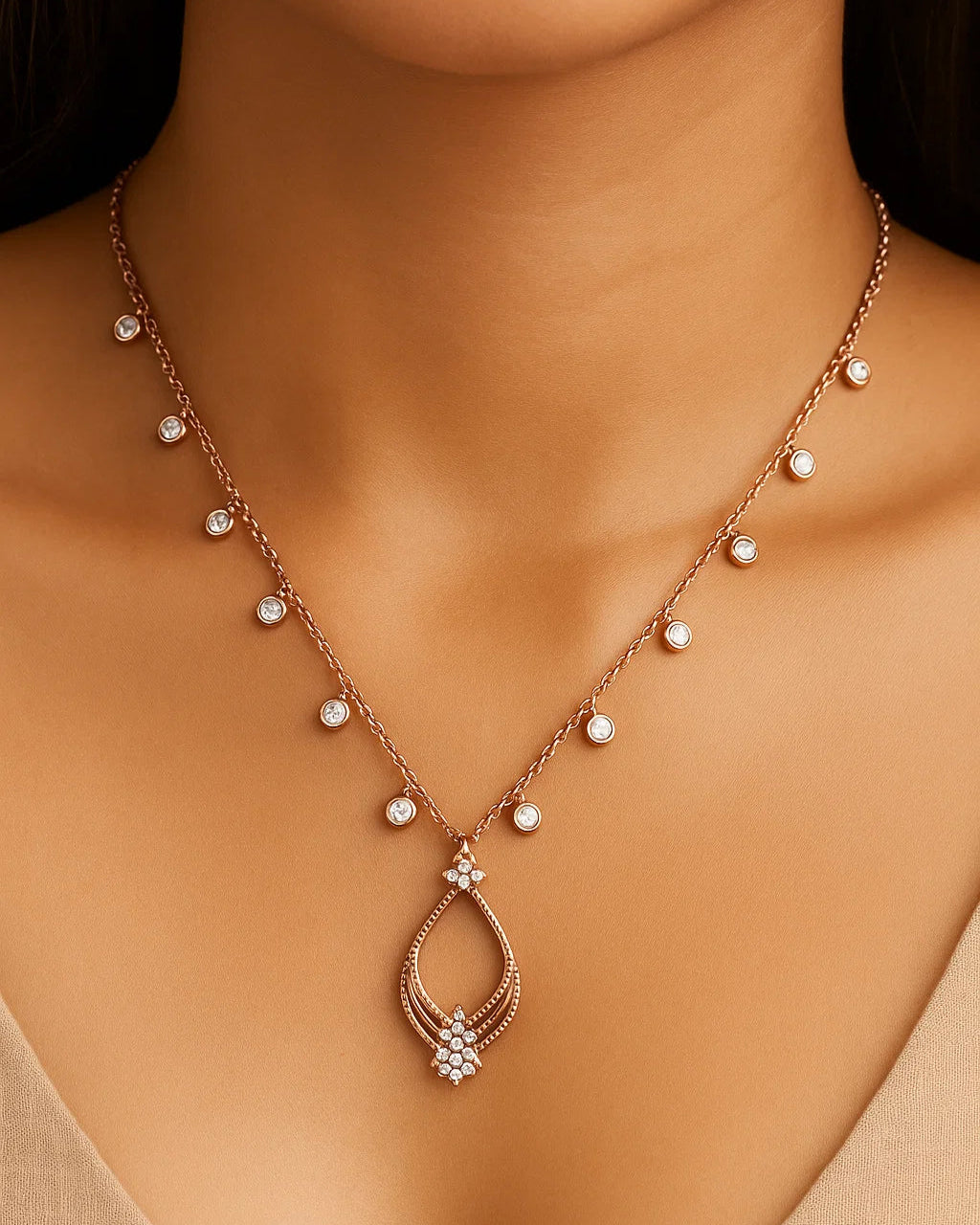 rose gold chain with pendant​
