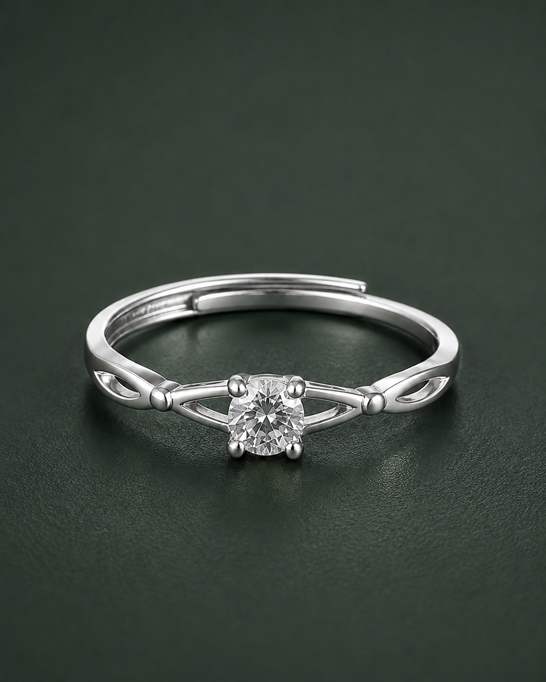 Adjustable Minimalist Solitaire Ring