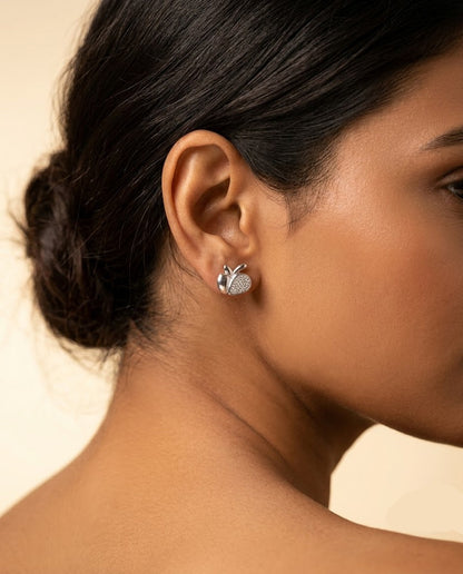 Sweet Orchard Silver Apple Stud Earrings