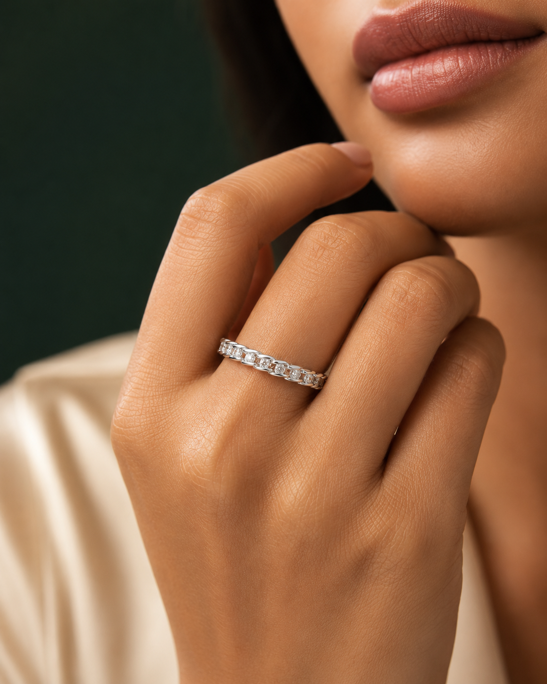 Cubic Zirconia Eternity Band Ring for Women