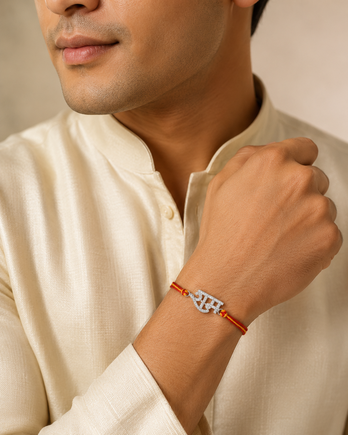 Lord Ram silver Rakhi for brother, a devotional Raksha Bandhan gift