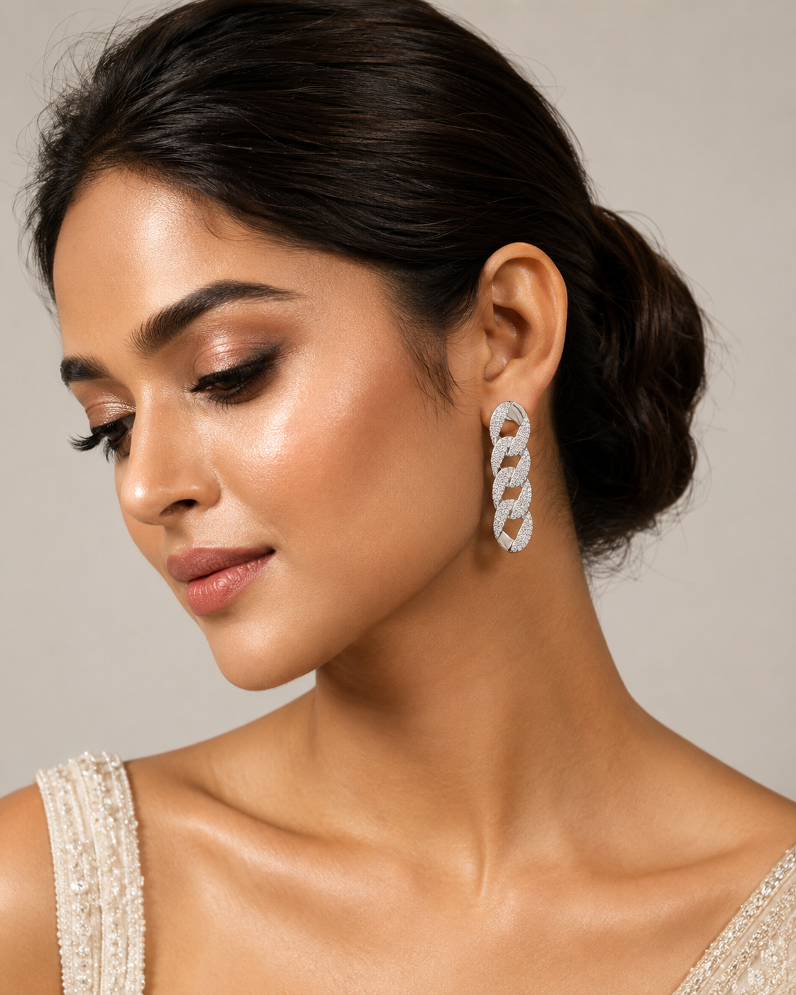 Pavé Cuban Link Drop Earrings