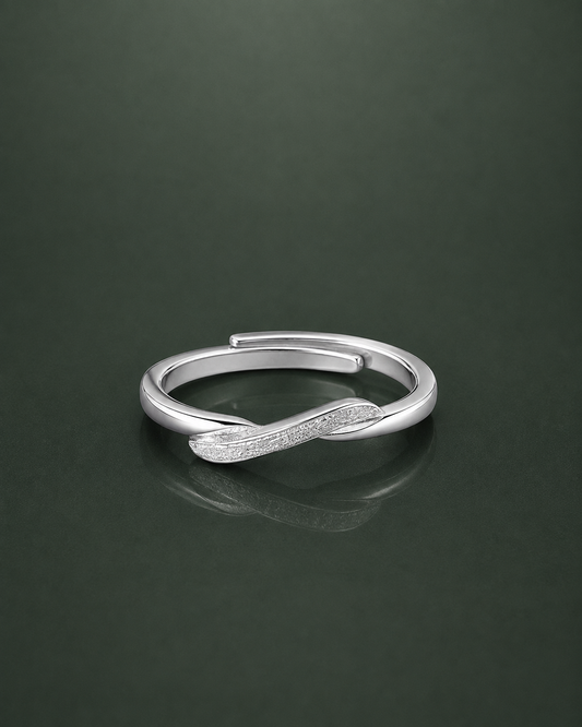 925 sterling silver twisted minimal adjustable ring, stacking ring