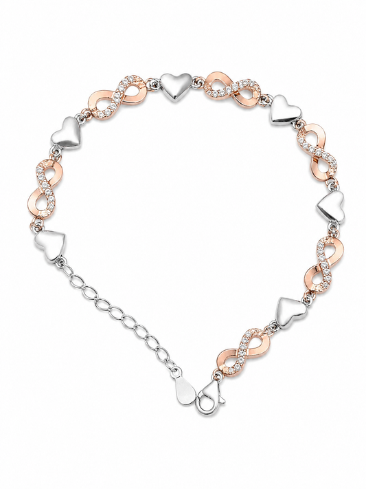 Hearts & Infinity Dual-Tone Bracelet