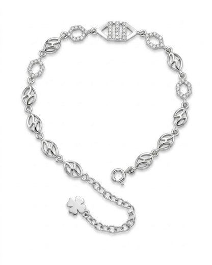 Contemporary Geometric Crystal Link Bracelet