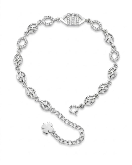 Contemporary Geometric Crystal Link Bracelet