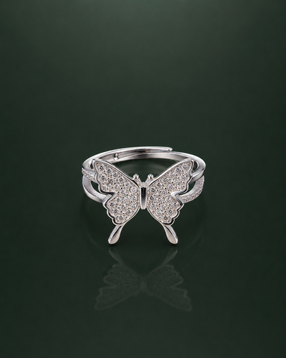 Sparkling Butterfly Adjustable Ring for Women