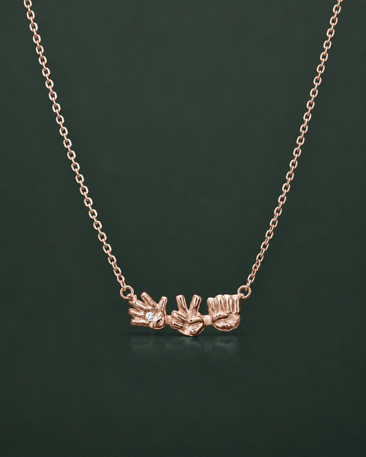 925 sterling silver rock paper scissors pendant necklace