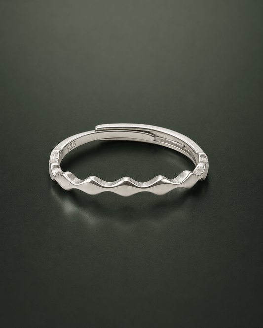Wave-Inspired Adjustable Ring